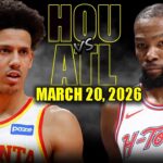 Houston Rockets vs Atlanta Hawks Full Game Highlights – March 20, 2026 | NBA Season