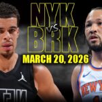 New York Knicks vs Brooklyn Nets Full Game Highlights – March 20, 2026 | NBA Season