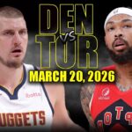 Denver Nuggets vs Toronto Raptors Full Game Highlights – March 20, 2026 | NBA Season