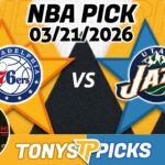 Philadelphia 76ers vs. Utah Jazz Pick 3/21/26 NBA Pick Prediction