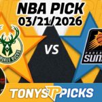 Milwaukee Bucks vs. Phoenix Suns Pick 3/21/26 NBA Pick Prediction