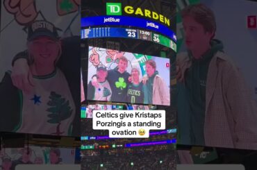 The Boston Celtics gave Porzingis a warm tribute as he returned to TD Garden with the Warriors 👏