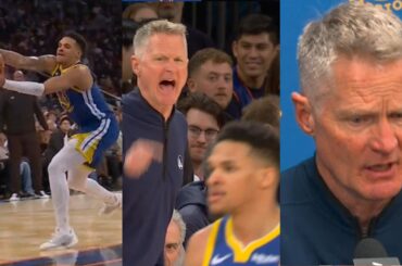 Steve Kerr speaks on yelling at Will Richard after Podz threw a bad pass 😬