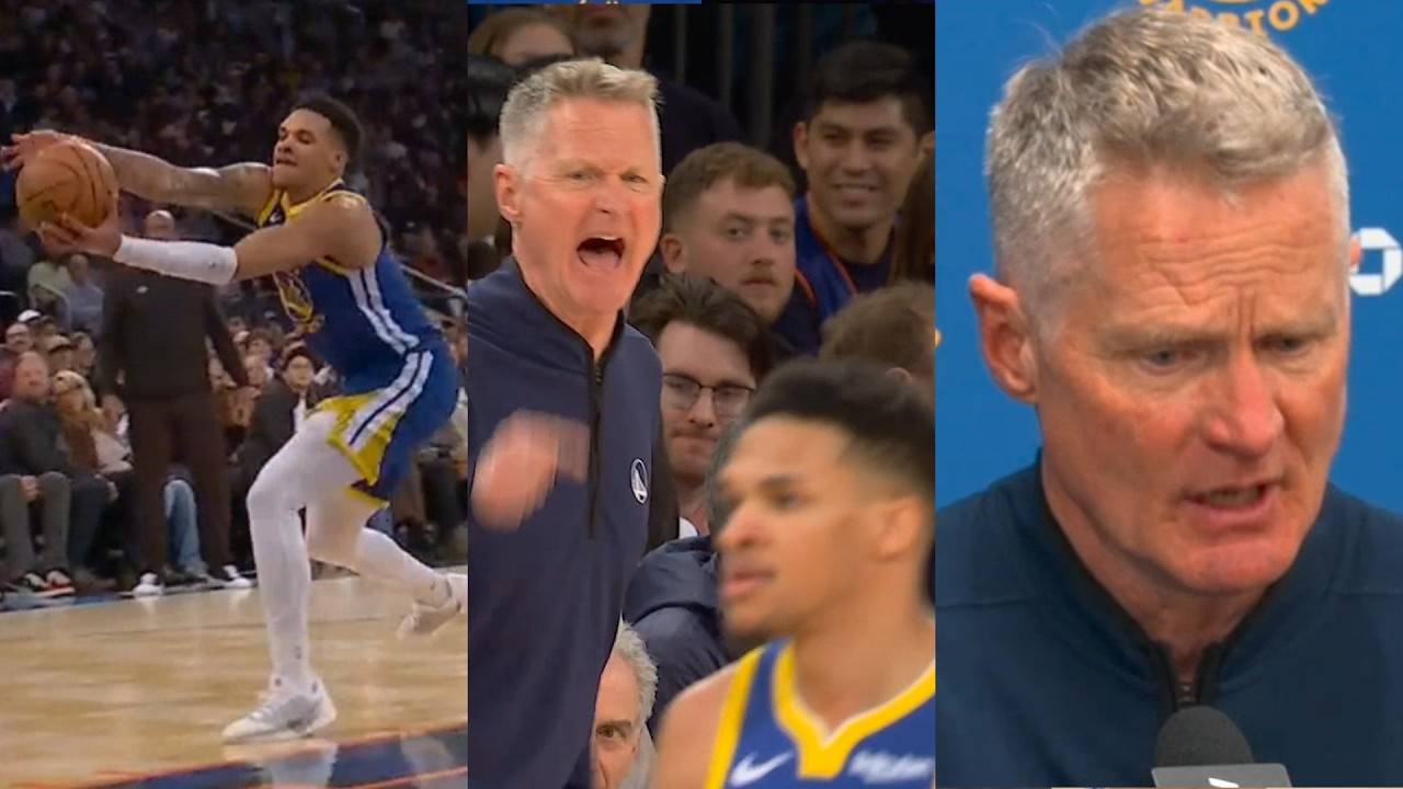 Steve Kerr speaks on yelling at Will Richard after Podz threw a bad pass 😬