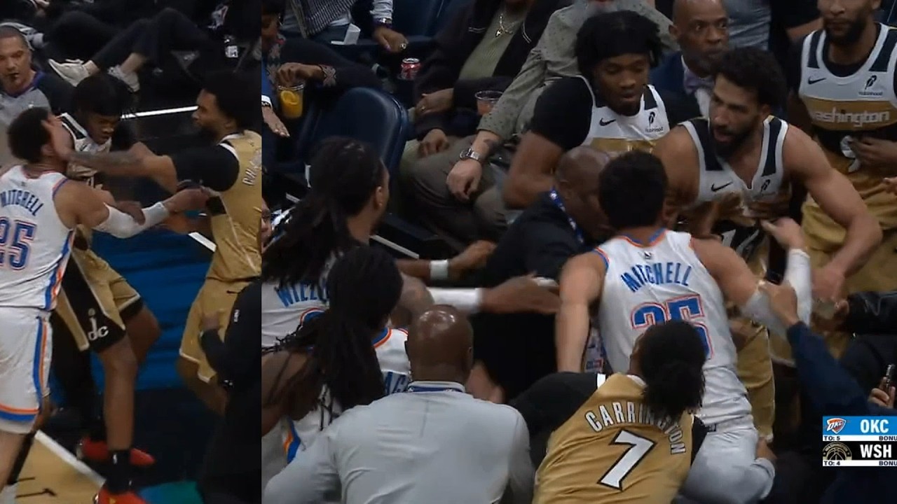 4 EJECTED for FIGHT between OKC Thunder and Washington Wizards 😳