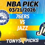 76ers vs. Jazz NBA Betting Odds & Picks, 3/21/26 | Night Moves Show