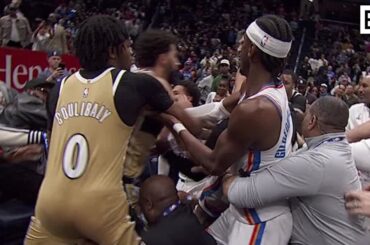 Big Scuffle Breaks Out in Thunder vs. Wizards, 4 Players Ejected