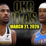 Oklahoma City Thunder vs Washington Wizards Full Game Highlights – March 21, 2026 | NBA Season