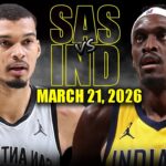 San Antonio Spurs vs Indiana Pacers Full Game Highlights – March 21, 2026 | NBA Season