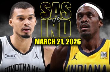 San Antonio Spurs vs Indiana Pacers Full Game Highlights – March 21, 2026 | NBA Season