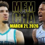 Memphis Grizzlies vs Charlotte Hornets Full Game Highlights – March 21, 2026 | NBA Season