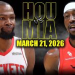 Houston Rockets vs Miami Heat Full Game Highlights – March 21, 2026 | NBA Season