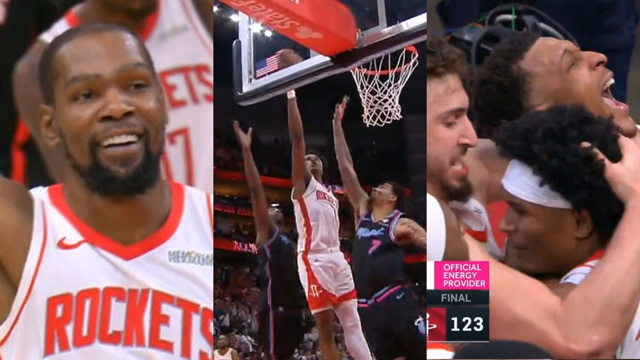 Amen Thompson GAME WINNER BUZZER BEATER vs Heat off Kevin Durant miss