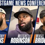 Karl-Anthony Towns, Mitchell Robinson and Mikal Bridges on Knicks' 93-92 win over Nets
