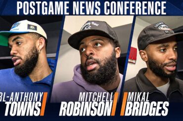 Karl-Anthony Towns, Mitchell Robinson and Mikal Bridges on Knicks' 93-92 win over Nets