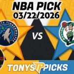 Minnesota Timberwolves vs. Boston Celtics Pick 3/22/26 NBA Pick Prediction
