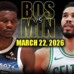 Boston Celtics vs Minnesota Timberwolves Full Game Highlights – March 22, 2026 | NBA Season