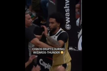 FOUR PLAYERS were ejected for this altercation that broke out in Thunder-Wizards