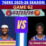 Philadelphia 76ers vs. Oklahoma City Thunder LIVE | Radio-Style Play-by-Play #thunder #76ers #sixers