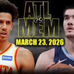 Atlanta Hawks vs Memphis Grizzlies Full Game Highlights – March 23, 2026 | NBA Season