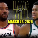 Los Angeles Clippers vs Milwaukee Bucks Full Game Highlights – March 23, 2026 | NBA Season