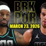 Brooklyn Nets vs Portland Trail Blazers Full Game Highlights – March 23, 2026 | NBA Season