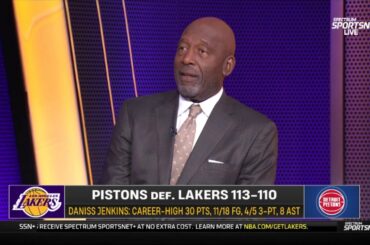 James Worthy "SHOCKED" Luka drops 32 in Lakers’ narrow loss to Detroit Pistons, ending 9-game streak