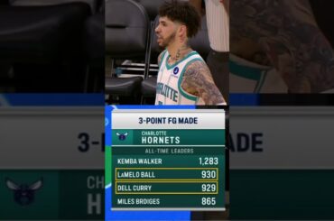 LaMelo Ball passed Dell Curry on the Hornets' all-time threes list last night!