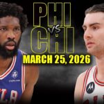 Philadelphia 76ers vs Chicago Bulls Full Game Highlights – March 25, 2026 | NBA Season