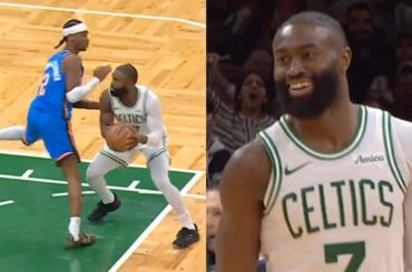 Jaylen Brown laughs after baiting SGA into foul then hits dagger vs OKC Thunder