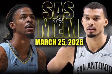 San Antonio Spurs vs Memphis Grizzlies Full Game Highlights – March 25, 2026 | NBA Season