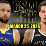 Golden State Warriors vs Brooklyn Nets Full Game Highlights – March 25, 2026 | NBA Season