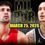 Milwaukee Bucks vs Portland Trail Blazers Full Game Highlights – March 25, 2026 | NBA Season