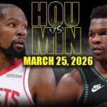 Houston Rockets vs Minnesota Timberwolves Full Game Highlights – March 25, 2026 | NBA Season