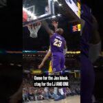 BLOCKED by Jax. AND ONE LeBron. #Lakers