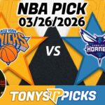 New York Knicks vs Charlotte Hornets Pick 3/26/26 NBA Pick Prediction