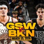 Golden State Warriors vs Brooklyn Nets Full Game Highlights | Mar 25, 2026 | FreeDawkins