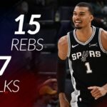 Victor Wembanyama 19 pts 15 rebs 7 blks vs Grizzlies 25/26 season