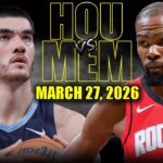 Houston Rockets vs Memphis Grizzlies Full Game Highlights – March 27, 2026 | NBA Season