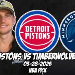 Detroit Pistons vs Minnesota Timberwolves 3/28/26 NBA Free Picks & Prediction | NBA Betting Tips