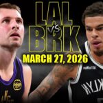 Los Angeles Lakers vs Brooklyn Nets Full Game Highlights – March 27, 2026 | NBA Season