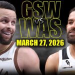 Golden State Warriors vs Washington Wizards Full Game Highlights – March 27, 2026 | NBA Season