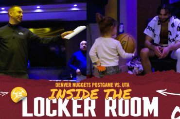 Mini Mal With The Game Ball 💙 | Inside The Denver Nuggets Locker Room After Win vs. UTA