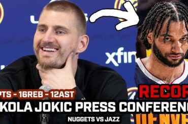 Nikola Jokic on Murray Breaking 3PT Record & JOKES After Dropping 33-16-12 in Nuggets WIN vs Jazz