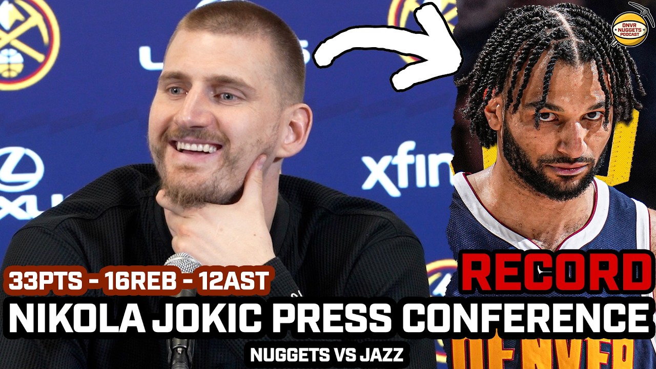 Nikola Jokic on Murray Breaking 3PT Record & JOKES After Dropping 33-16-12 in Nuggets WIN vs Jazz