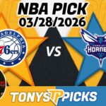 Philadelphia 76ers vs Charlotte Hornets Pick 3/28/26 NBA Pick Prediction