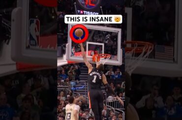 Wembanyama nearly blocked this at the top of the backboard 🤯