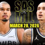 San Antonio Spurs vs Milwaukee Bucks Full Game Highlights – March 28, 2026 | NBA Season