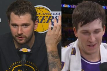 Luka Doncic and Austin Reaves don't get how Luka is dropping in MVP rankings 😂