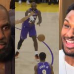 LeBron and Bronny react to getting first father-and-son assist in NBA history
